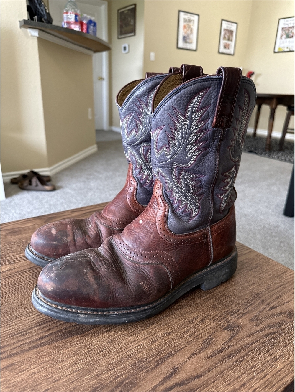 ARIAT Work Pull On Waterproof Work Boots Leather Size 10.5 EE